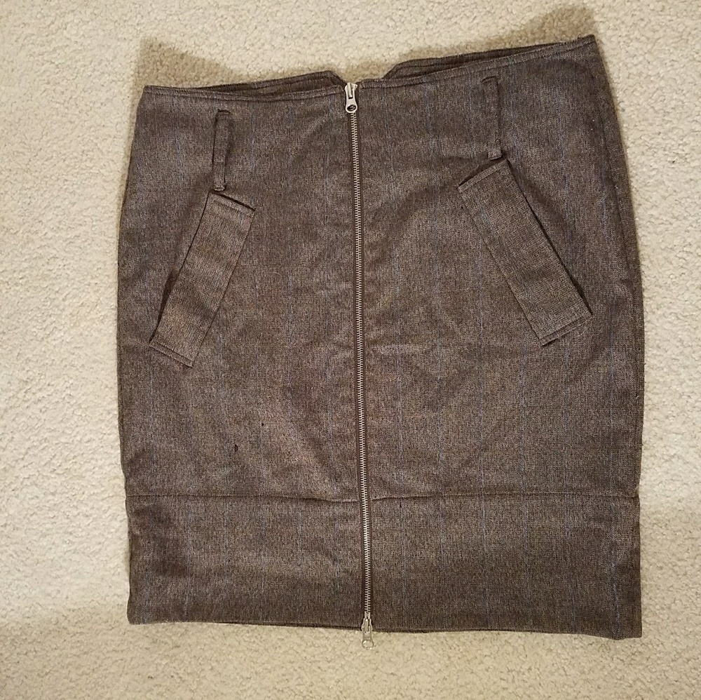 Zoe D Front Zip Tweed Skirt Size 10